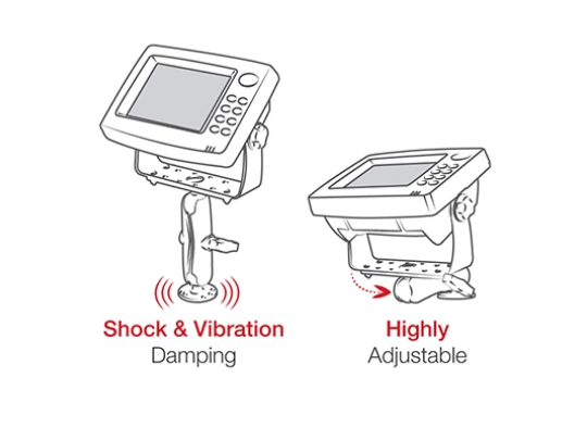 RAM Mount - Marine Electronics - Universal Mount - Gimbal Bracket Under 10lbs. - RAM-111U