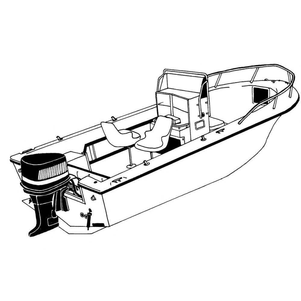 Carver Covers - To-Fit Cover For V-Hull Center Console Fishing Boat With High Bow Rails - Centerline-18' 6", Beam-96", Max Rail Height-18" -  70018P