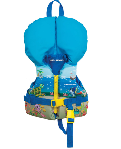 Airhead Treasure Infant Life Jacket, Infant, Blue Treasure Chest / Sea Life Theme -1008801A