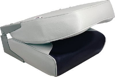 Springfield Marine - Economy Folding High Back Seat Gray & Blue - 1040661