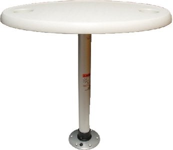 Springfield Marine - Thread-Lock 18" x 30" Oval Table Package W/O Umbrella Socket (Includes Pedestal Set and Table Top) - 1690106