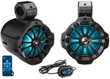 Boss Audio - 6.5" Amplified Wake Tower Multi-Color Illuminated Speakers - Black - B62RGB