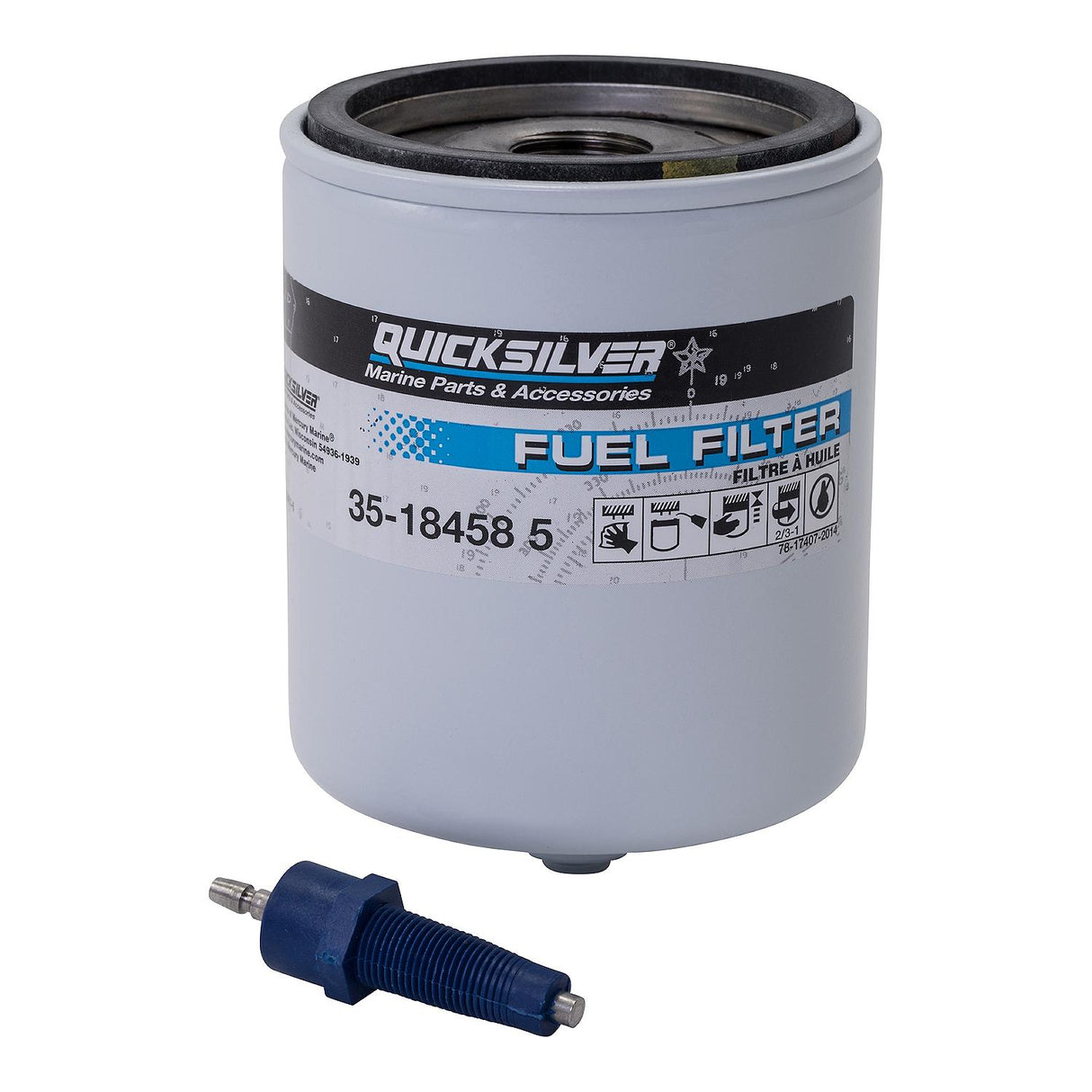 Mercury Quicksilver - Water Separating Fuel Filter - Fits Mercury/Mariner V?6 EFI/DFI 1996 - Newer - 35-18458Q4