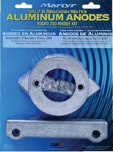 Martyr Anodes - Aluminum Anode Kit For Volvo Penta 280 Engine (Contains 1-V18, 1-CM832598 and Fastening Hardware) - CM280KITA