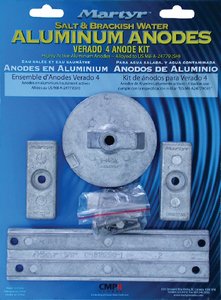 Martyr Anodes - Mercury Verado 4-Cylinder Anode Kit - Aluminum - CMVERADO4KITA