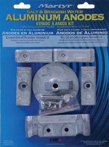 Martyr Anodes - Mercury Verado 6-Cylinder Anode Kit - Aluminum - CMVERADO6KITA