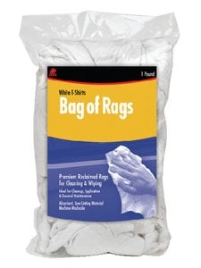 Buffalo Industries - Buffalo Recycled White T-Shirt Rags - 1 Pound Bag - 10521