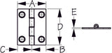 Sea-Dog Line - Stainless Butt Hinge - Stamped 304 Stainless Steel - 1-1/2" x 1-1/4" - 2010701