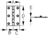 Sea-Dog Line - Stainless Butt Hinge - Stamped 304 Stainless Steel - 2" x 1 3/4" - 2010801