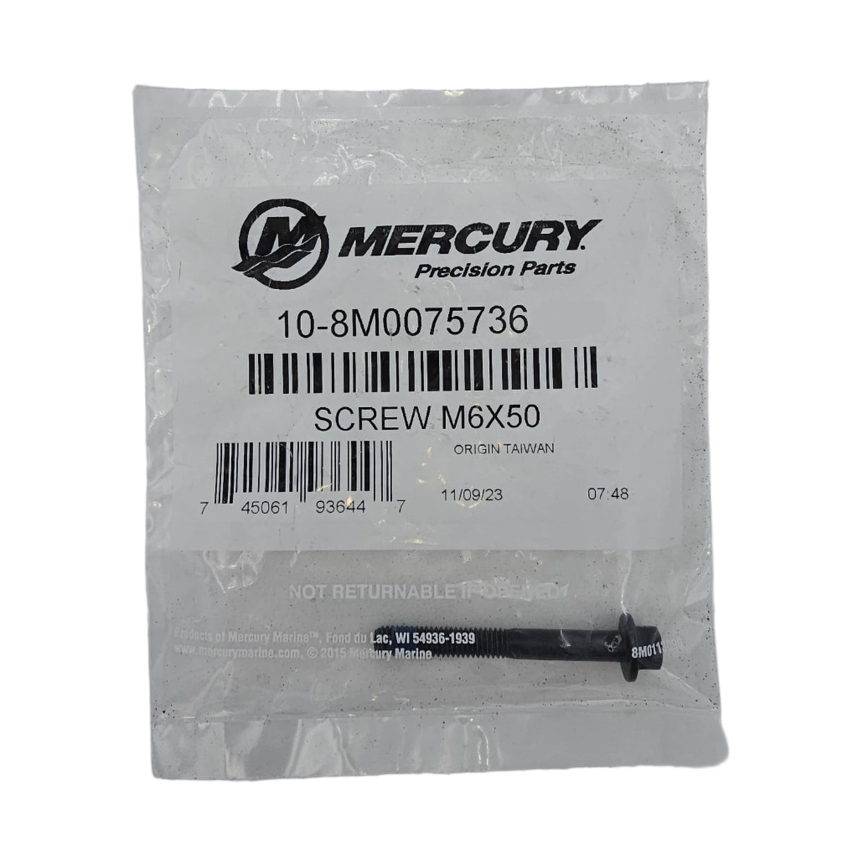 Mercury - Screw (M6 X 50) HEX FLG - 10-8M0075736