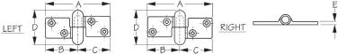 Sea-Dog Line - Take Apart H-Hinge - 1-1/2" 2/C - 2045101