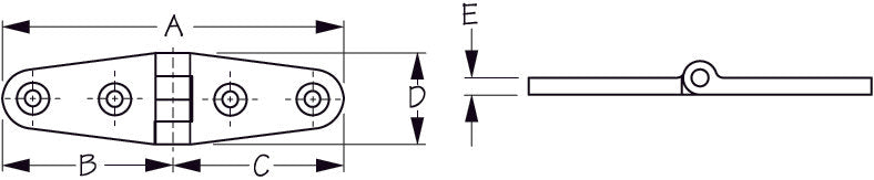 Sea-Dog Line - 4" Stainless Strap Hinge - 2053901