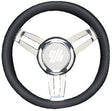 UFlex - Foscari Steering Wheels - Black Vinyl Chrome - FOSCARIVCHB