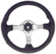 UFlex - Nisida Steering Wheel - Polished Silver - Black Grip - NISIDABP