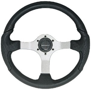 UFlex - Nisida Steering Wheel - Silver - Black Grip - NISIDABS