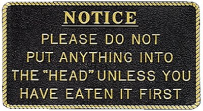 Bernard Engraving - Fun Plaques - Please Do Not Put Anything In - FP007