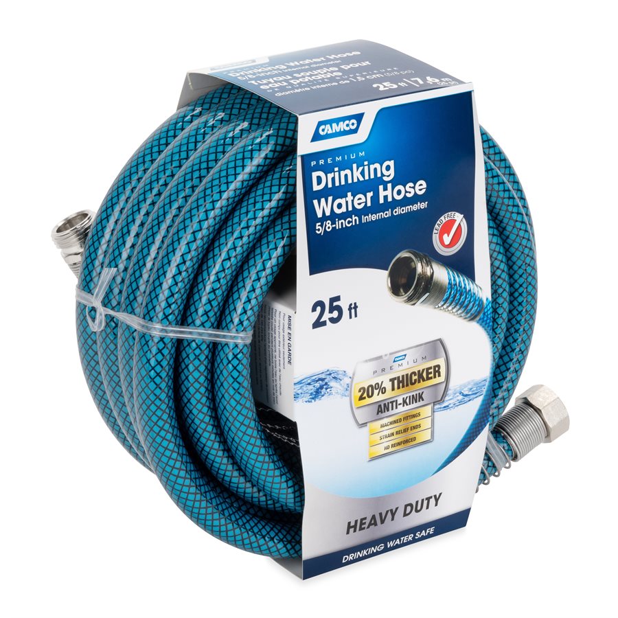 Camco - TastePURE Premium Drinking Water Hose - 25' x 5/8" ID - Anti-Kink - 22833