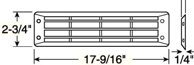 Attwood Marine - Louvered Vent Flush Mount - Black Plastic - 17-9/16" Length x 2-3/4" Height x 1/4" Diameter - 14235