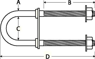 Attwood Marine - Stainless Steel Bow Eye U-Bolt - 1/2"-13" x 3-1/4" - 33923