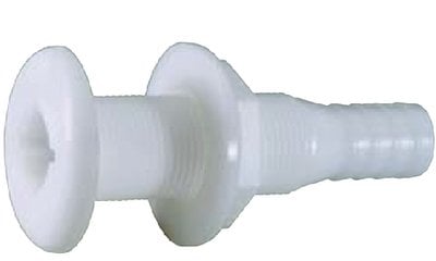 Attwood Marine - Thru Hull Connector For Hose, White - 5/8" - 38723