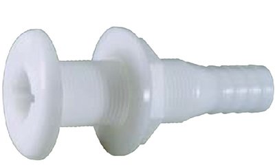 Attwood Marine - Thru Hull Connector For Hose, White - 1-1/8" to 1-1/4" - 38743