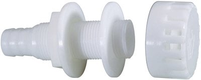 Attwood Marine - 3/4" Acetal Thru Hull With Strainer, White - 38863