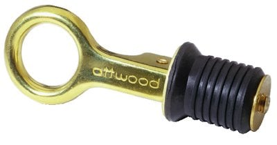 Attwood Marine - Brass Snap-Handle Drain Plug Without Chain - 7524A7