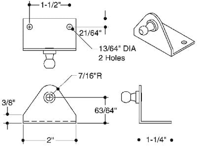 Attwood Marine - 50 Ser Stainless Steel Bracket - Reverse Ball - SL50SSP37