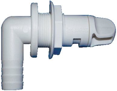 Cook Mfg - Aerator Spray Head 90 Degree Fixed Flange With Shut-Off 3/4", White - AHV92DP