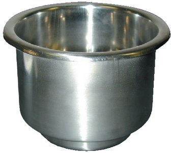 Cook Mfg - Stainless Steel Cup Holder 3-3/4" Diameter With 3/8" Drain - LCH1SSDP