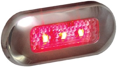 Cook Mfg - LED Oblong Courtesy Light With Stainless Steel Bezel - LED51824DP