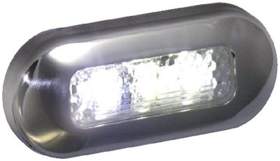 Cook Mfg - LED Oblong Courtesy Light With Stainless Steel Bezel - LED51825DP