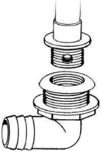 Cook Mfg - 90 Degree Thru-Hull, 1-1/8" Barb, Short - TH1890T