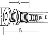 Cook Mfg - Thru Hull 3/4 Straight White - TH752DP