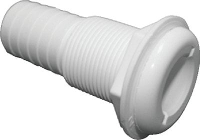 Cook Mfg - Straight Extra Long Thru-Hull Fitting For Hose, White - TH752XLDP