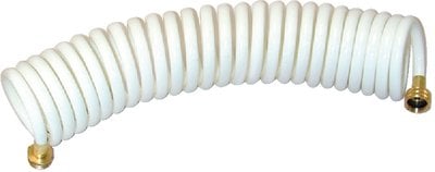 Cook Mfg - Coiled Washed Down Hose w/Straight Nozzle - 15' x 1/2" ID - White - WDHBR15WBDP