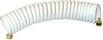 Cook Mfg - Coiled Washed Down Hose w/Straight Nozzle - 25' x 1/2" ID - White - WDHBR25WBDP