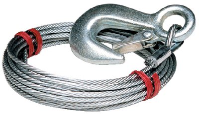 Tiedown Engineering - Galvanized Steel 7 x 19 Winch Cable With Galvanized Latch Hook - 59379