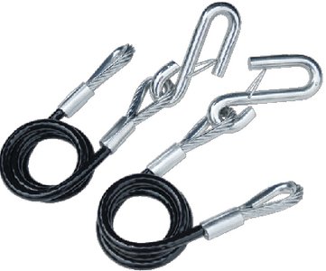 Tiedown Engineering - 36" Black Vinyl Jacketed Hitch Cables With "S" Hooks - Sold as Pair - 59541
