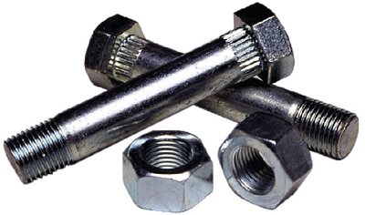 Tiedown Engineering - Fluted Zinc Plated Shackle Bolts With Nuts For Use With Spring Hanger Brackets (2 Per Pack) - 86250