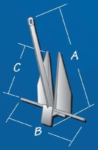 Tiedown Engineering - Danforth Standard Anchor - 16 lb. - 94014