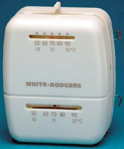 White Rogers - UNIV. HEAT/COOL T-STAT WHITE,UNIVERSAL MECHANICAL THERMOSTAT - M100
