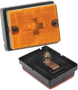 Wesbar - Clearance Light w/ Black Stud Mount Base - Amber - 203111