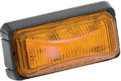 Wesbar - Waterproof Clearance Light Lens Series 37 - Amber w/Black Base and Wire - 203292