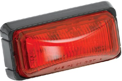 Wesbar - Waterproof Clearance Light Lens Series 37 - Red w/Black Base and Wire - 203293