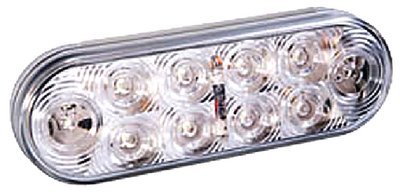 Wesbar - White Waterproof LED Oval Backup Trailer Light - 6 inch - White - 283565