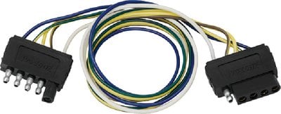 Wesbar - 5-Flat Plug Loop 24" Long - Car & Trailer End Wiring Harness - 707255