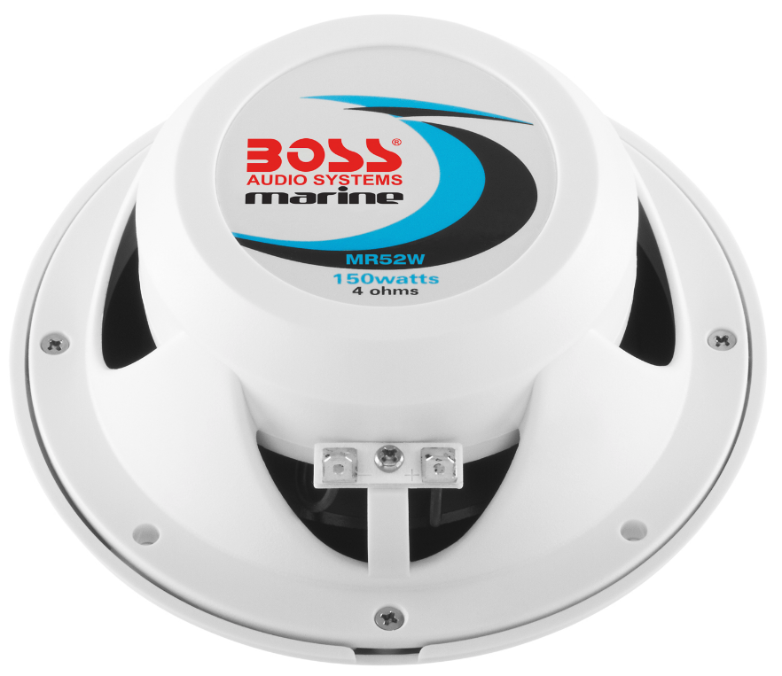 Boss Audio - MR52W 5.25" 2-Way 150W Marine Full Range Speaker - White - Pair - MR52W