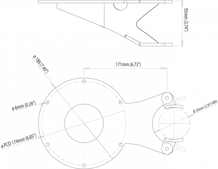 Scanstrut - Camera Mast Mount f/FLIR M100/M200 - CAM-MM-02