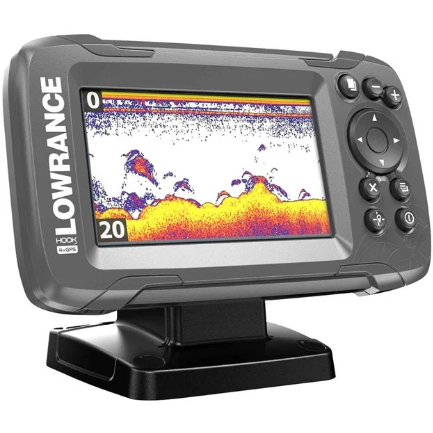 Lowrance - HOOK2 - 4x 4" GPS Bullet Fishfinder with Track Plotter Transom Mount Bullet Skimmer Transducer - 000-14014-001